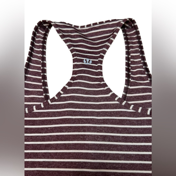 Lululemon Women’s Cool Racerback West2east Stripe Heathered Bordeaux Drama - Picture 2 of 4